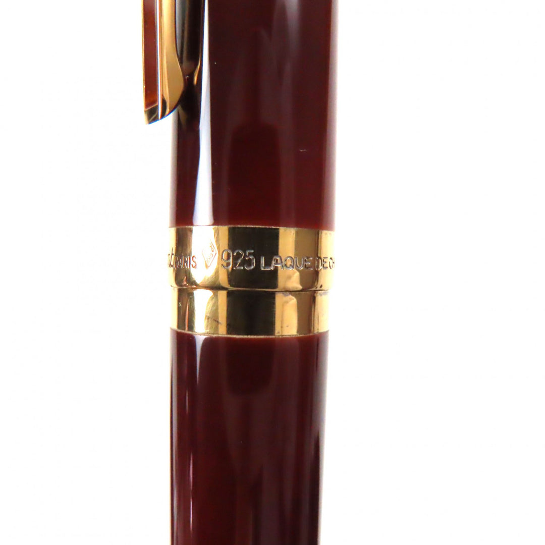 Excellent Dupont fountain pen Marble Pattern Bordeaux gold 925 mens