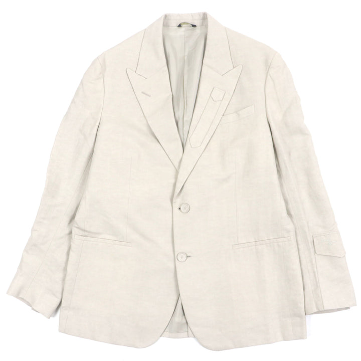 Excellent FENDI tailored jacket Single jacket beige linen mens 52 FJ0657