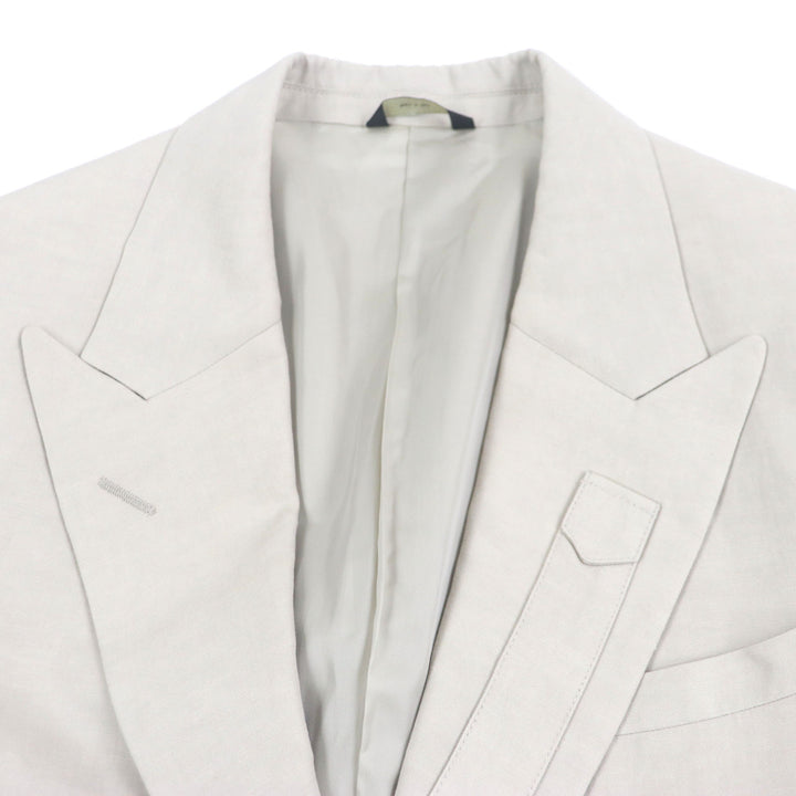 Excellent FENDI tailored jacket Single jacket beige linen mens 52 FJ0657