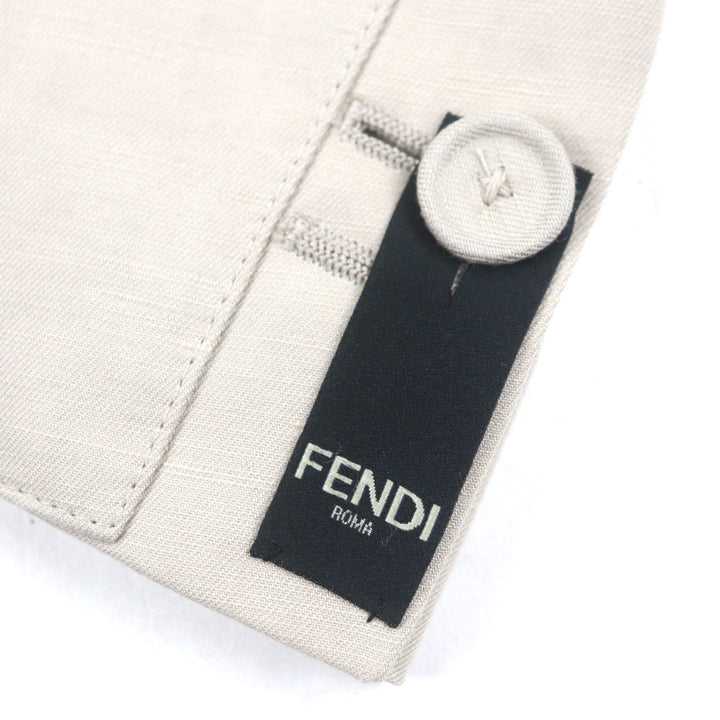 Excellent FENDI tailored jacket Single jacket beige linen mens 52 FJ0657