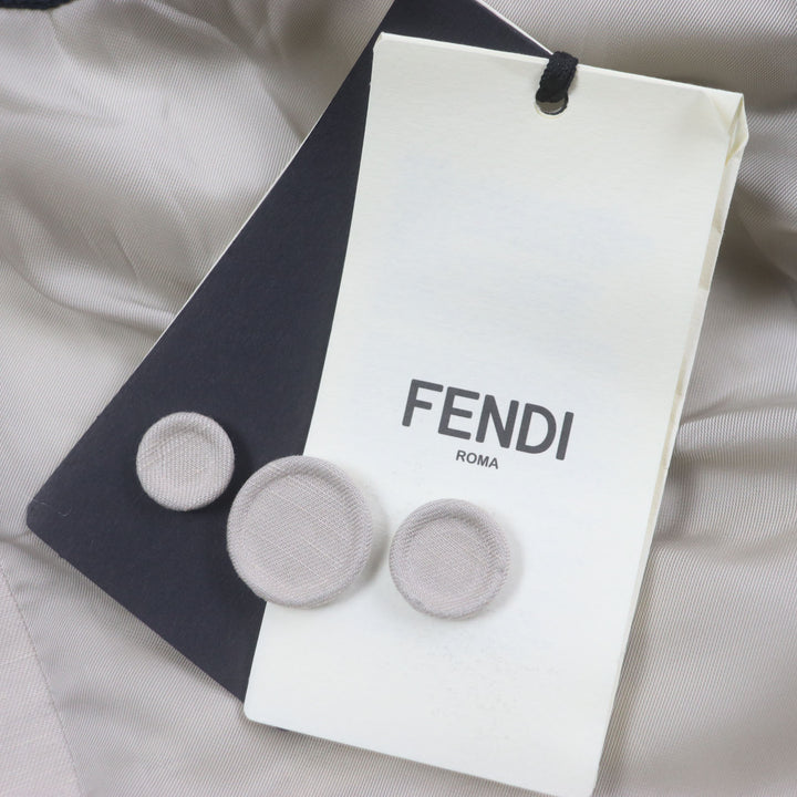 Excellent FENDI tailored jacket Single jacket beige linen mens 52 FJ0657
