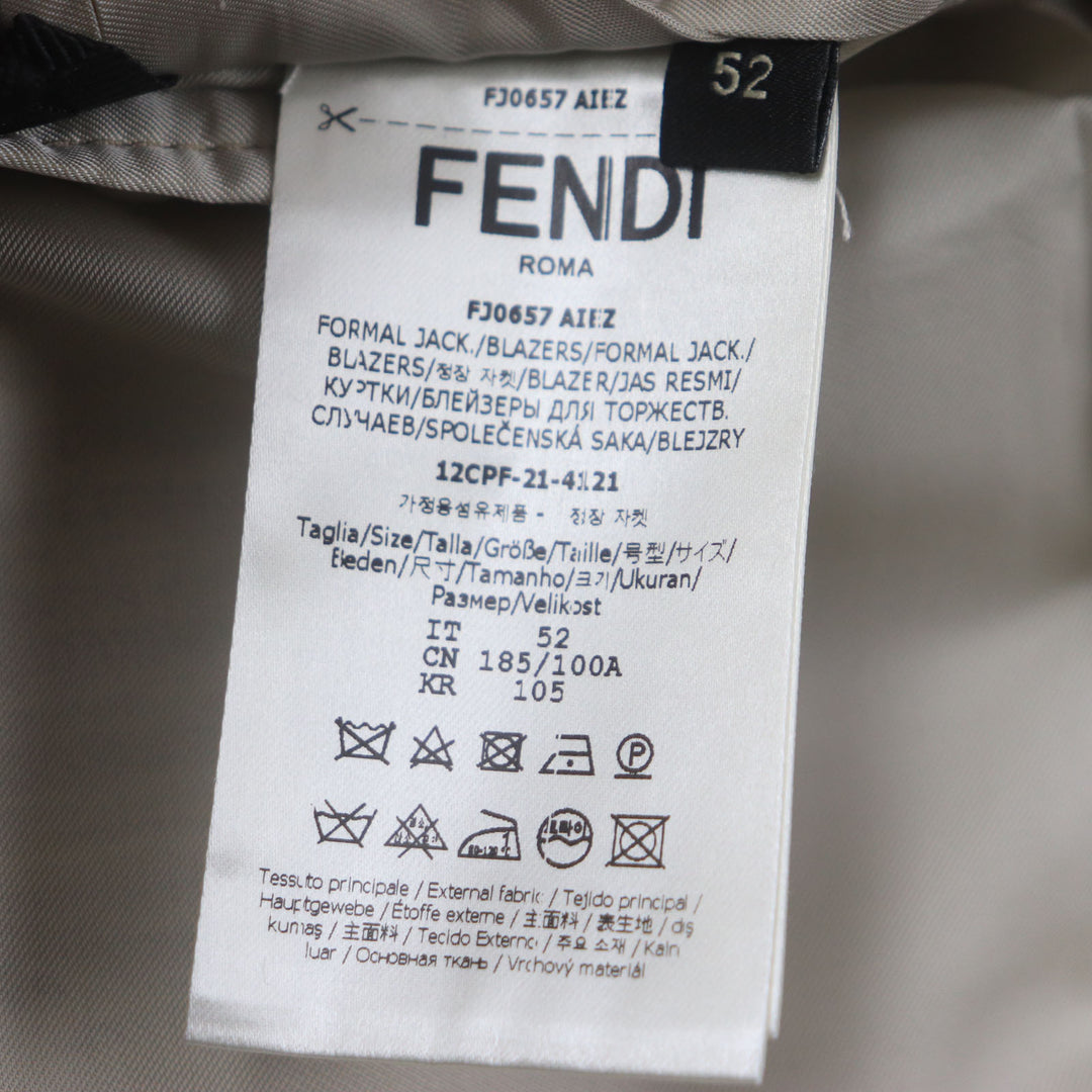 Excellent FENDI tailored jacket Single jacket beige linen mens 52 FJ0657