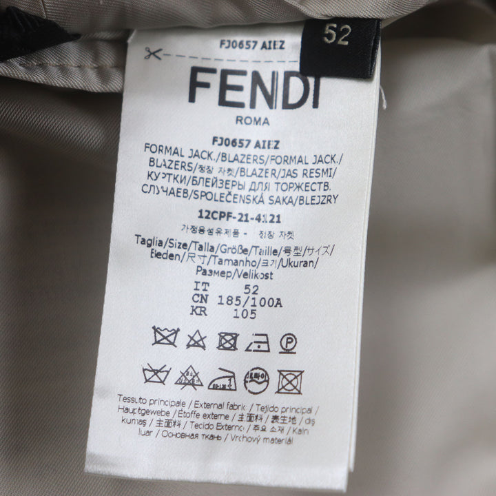 Excellent FENDI tailored jacket Single jacket beige linen mens 52 FJ0657
