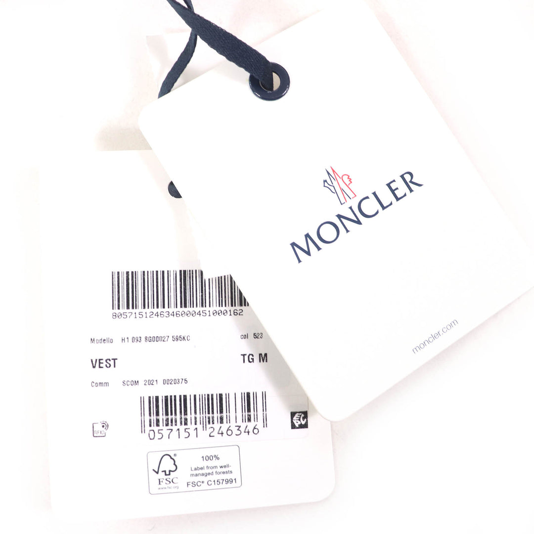 Pristine MONCLER Down vest VEST Logo patch, quilted design, ZIP UP Women M H10938G00027