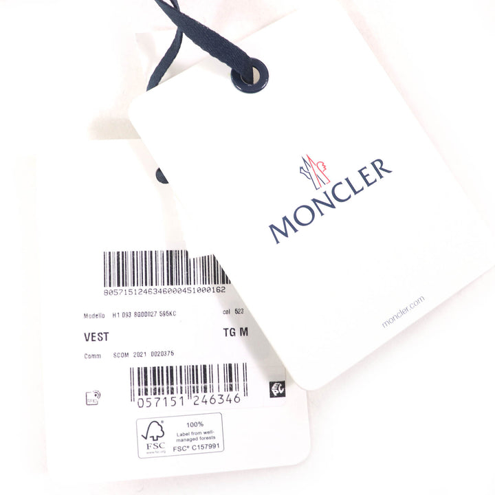 Pristine MONCLER Down vest VEST Logo patch, quilted design, ZIP UP Women M H10938G00027