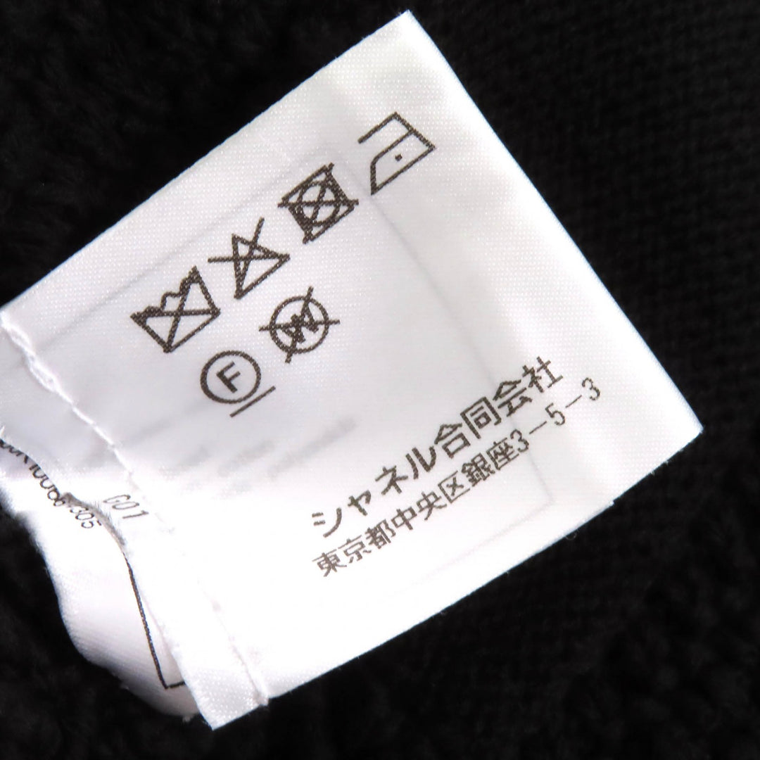 Excellent CHANEL cardigan black cotton Women 36 21P P70500