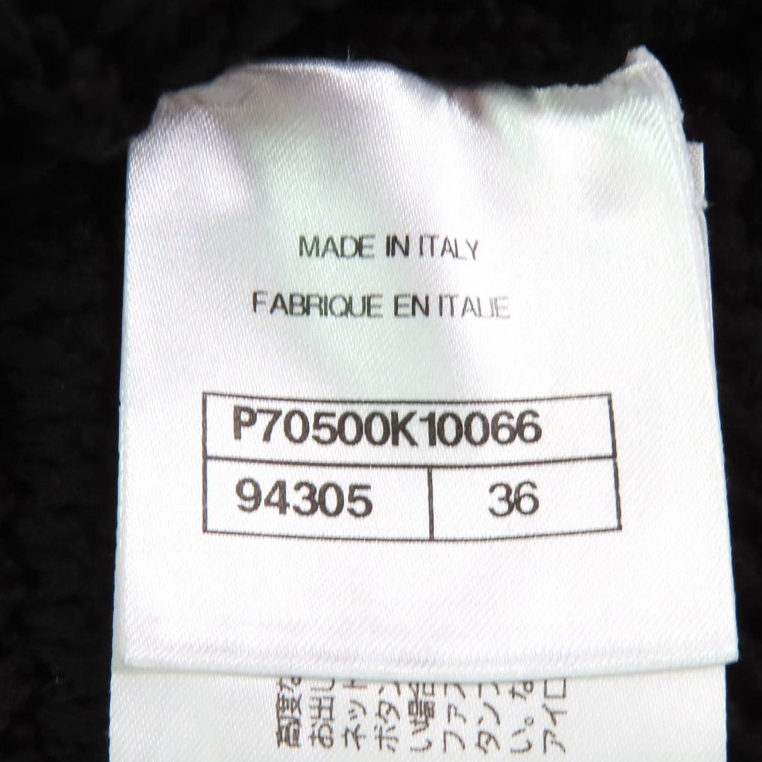 Excellent CHANEL cardigan black cotton Women 36 21P P70500