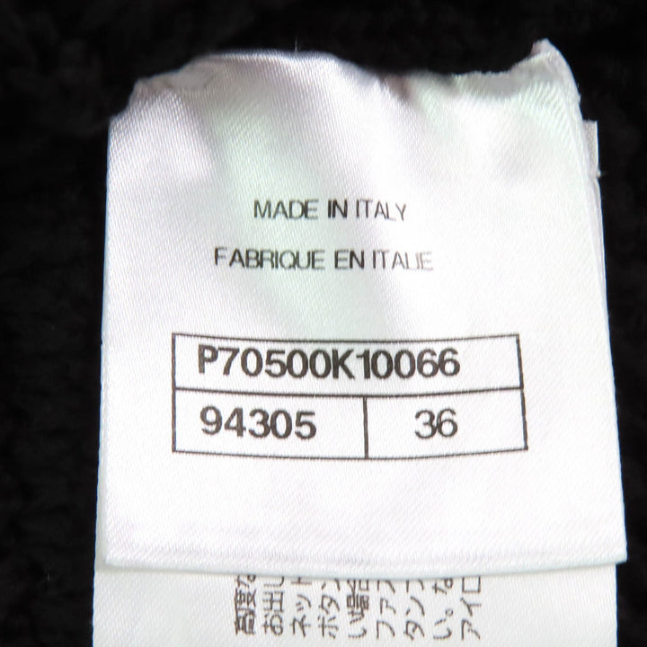 Excellent CHANEL cardigan black cotton Women 36 21P P70500