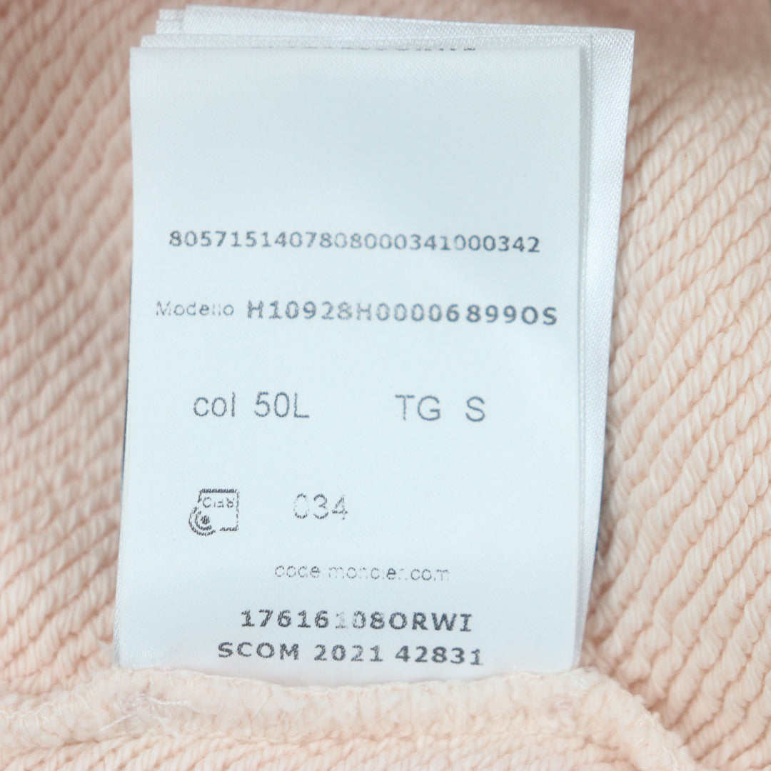 Pristine MONCLER GENIUS 2 Pants Sweatshirt with logo patch pink cotton mens S