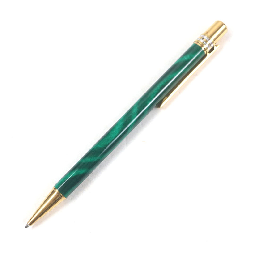 Great Cartier Ballpoint pen PANTHERE Malachite Double C Marble Pattern Greengold