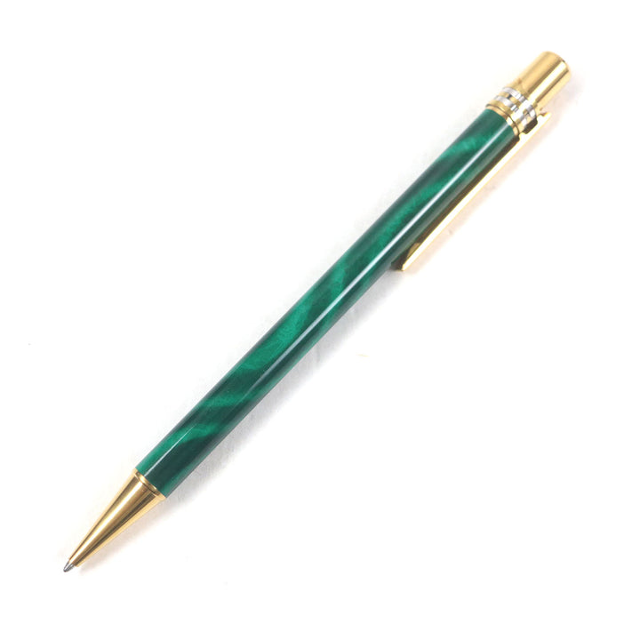 Great Cartier Ballpoint pen PANTHERE Malachite Double C Marble Pattern Greengold