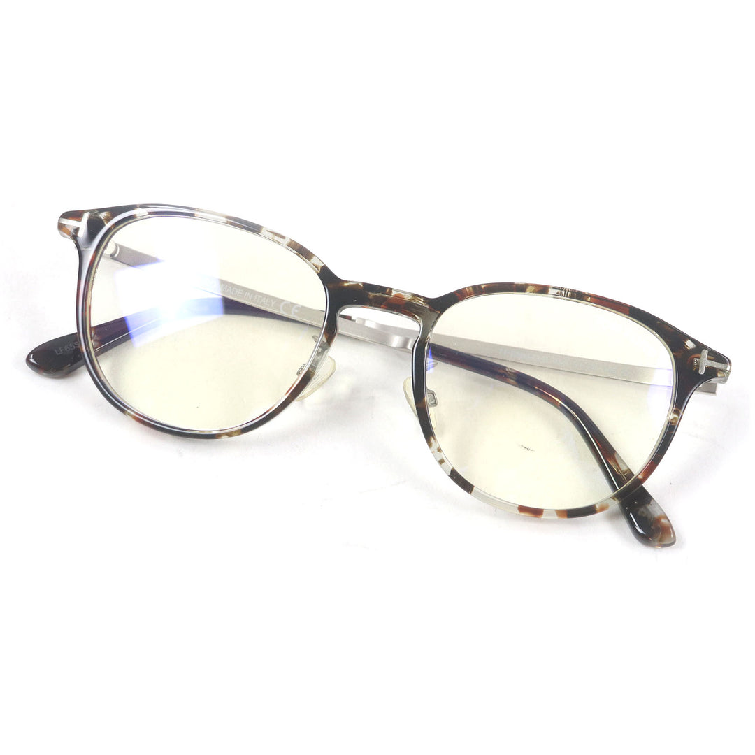 Excellent TOM FORD Glasses Marble Blue Light Cut Brown mens TF5593