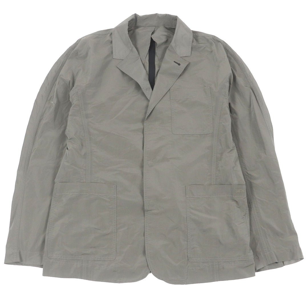 Great DIOR Jacket Embroidered logo packable saddle gray Nylon mens 48