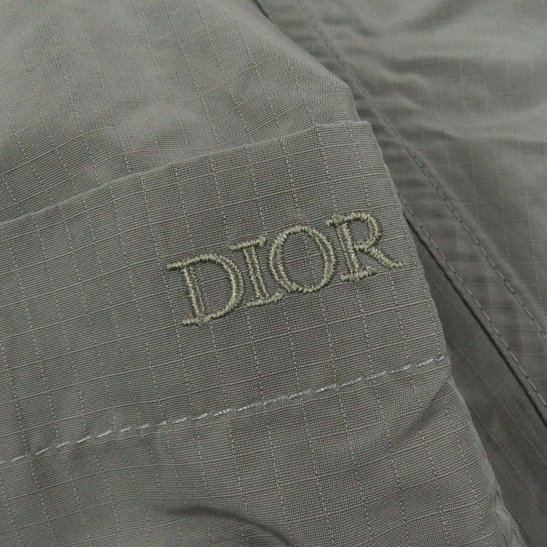 Great DIOR Jacket Embroidered logo packable saddle gray Nylon mens 48