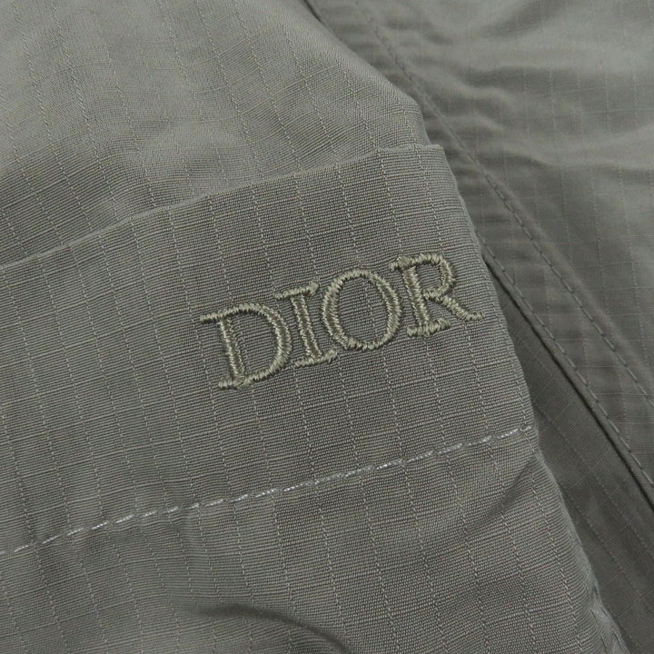 Great DIOR Jacket Embroidered logo packable saddle gray Nylon mens 48