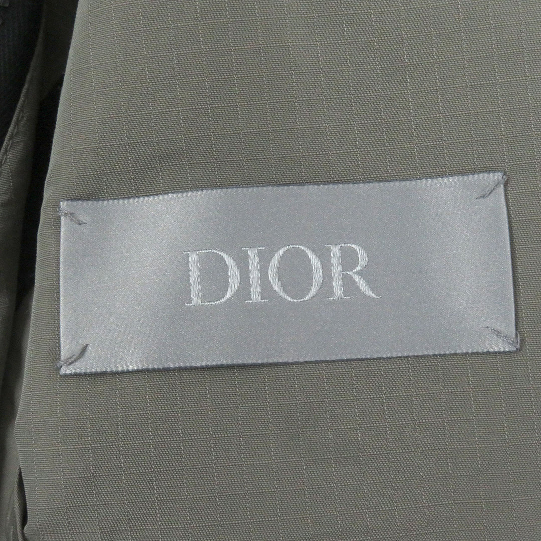 Great DIOR Jacket Embroidered logo packable saddle gray Nylon mens 48