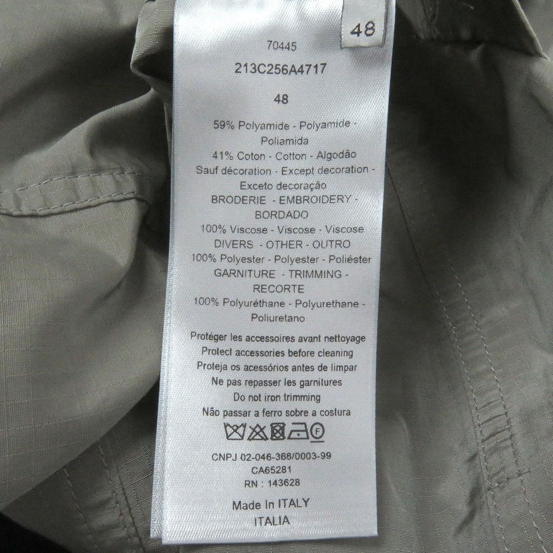 Great DIOR Jacket Embroidered logo packable saddle gray Nylon mens 48