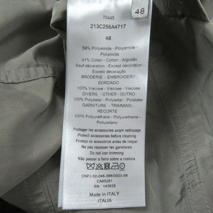 Great DIOR Jacket Embroidered logo packable saddle gray Nylon mens 48