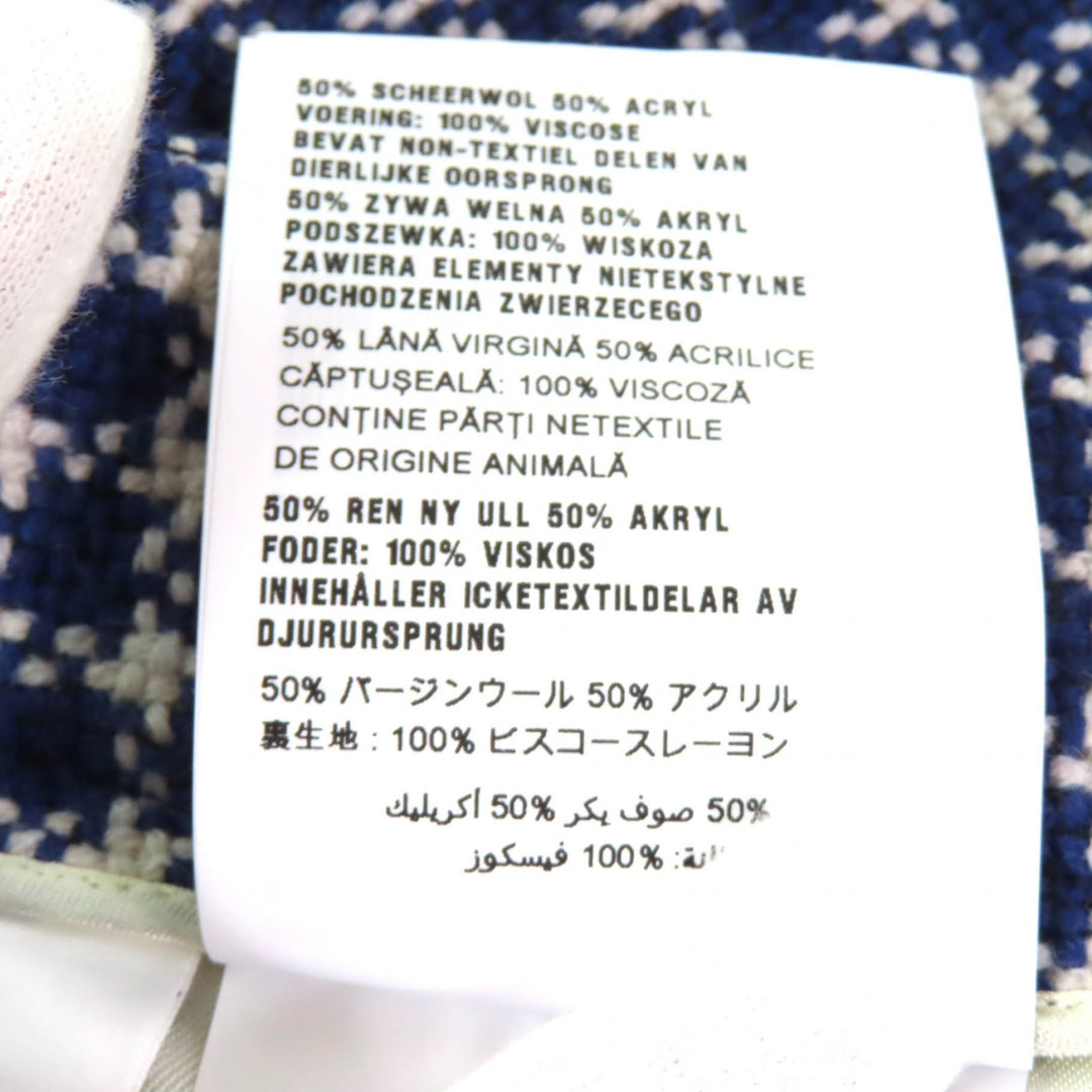 Excellent Miu Miu Mini skirt Check Pattern Trapezoid Tweed Navy gray wool Women
