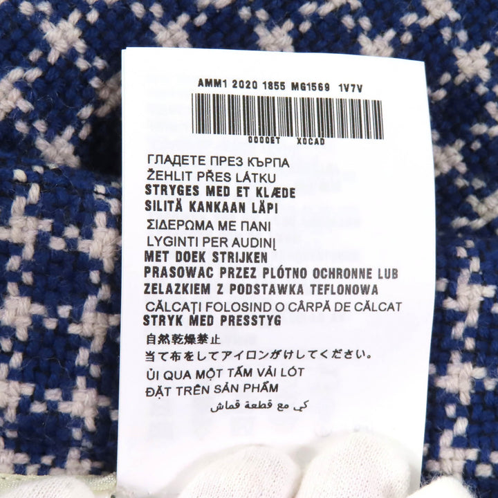 Excellent Miu Miu Mini skirt Check Pattern Trapezoid Tweed Navy gray wool Women