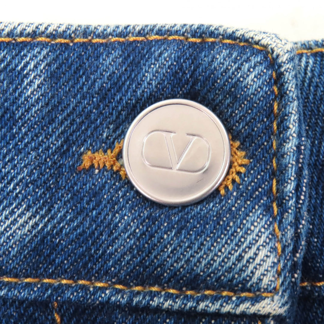 Excellent VALENTINO Shorts Fruit Bejeweled Denim Indigo cotton Women 36