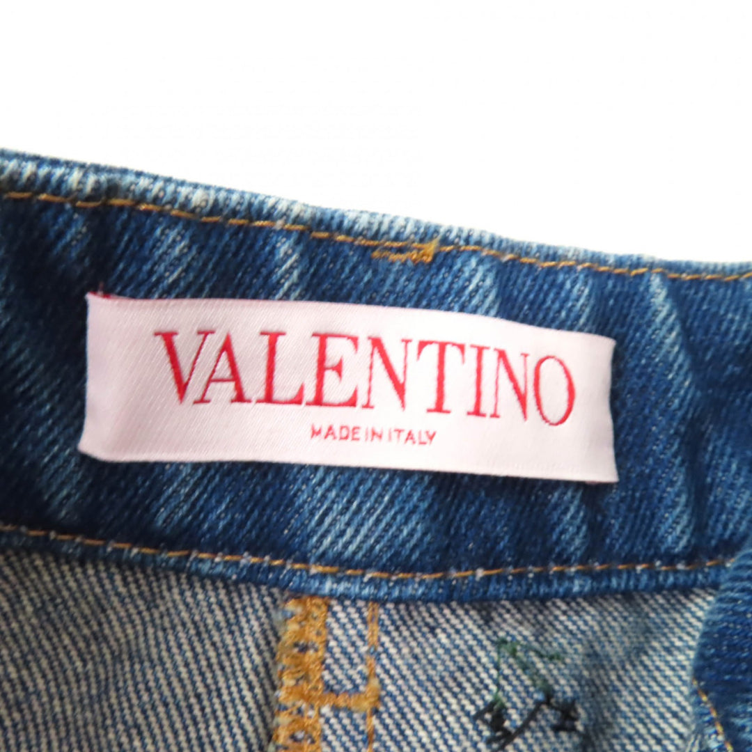 Excellent VALENTINO Shorts Fruit Bejeweled Denim Indigo cotton Women 36
