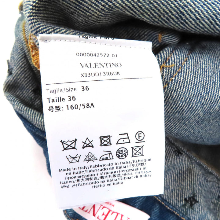 Excellent VALENTINO Shorts Fruit Bejeweled Denim Indigo cotton Women 36
