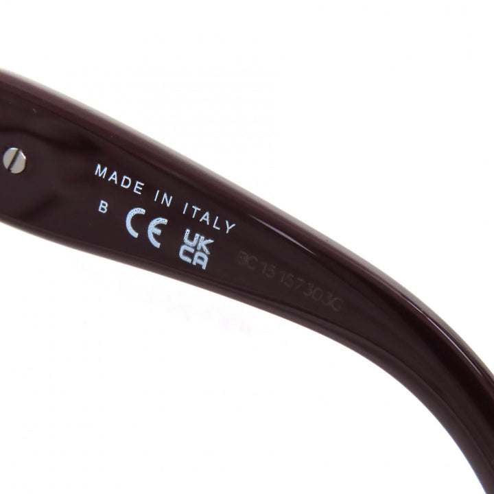 Excellent CHANEL Glasses Rectangle Shape Optical Side logo Burgundy Women 3484-Q
