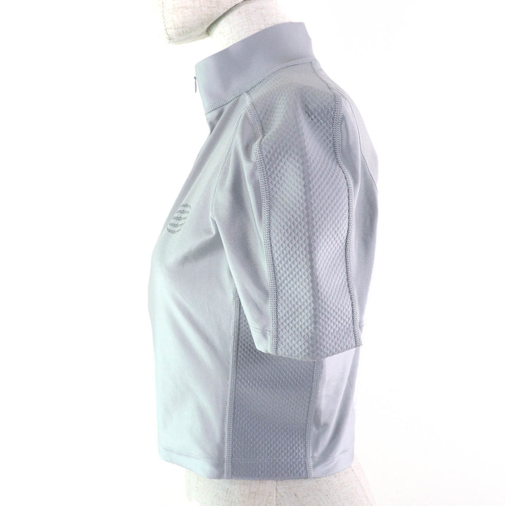 Excellent Alexander Wang tops Half Zip Top Short Sleeve Rash Guard Silver Fox M