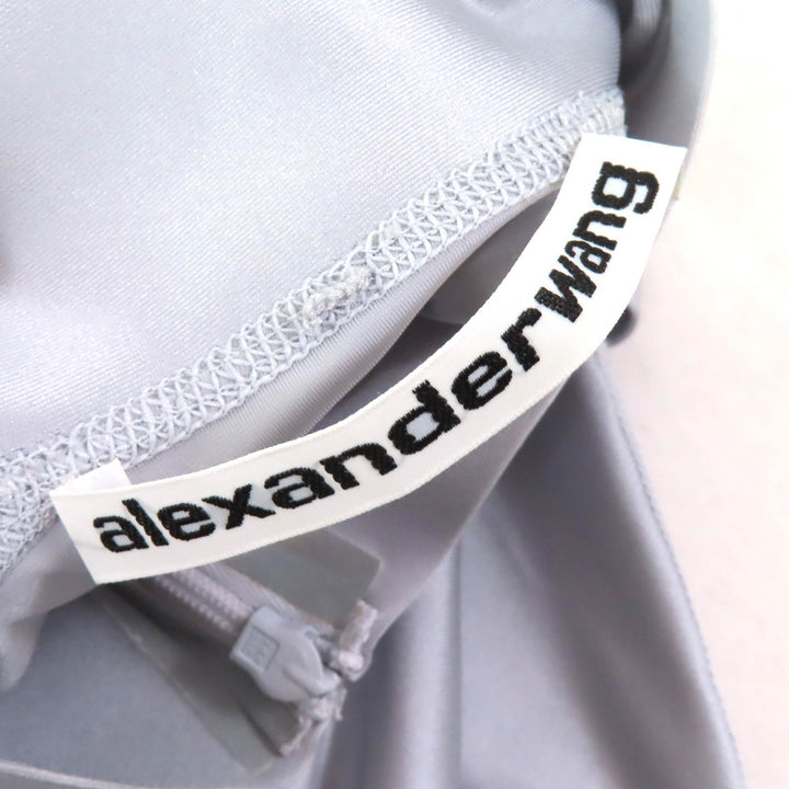 Excellent Alexander Wang tops Half Zip Top Short Sleeve Rash Guard Silver Fox M