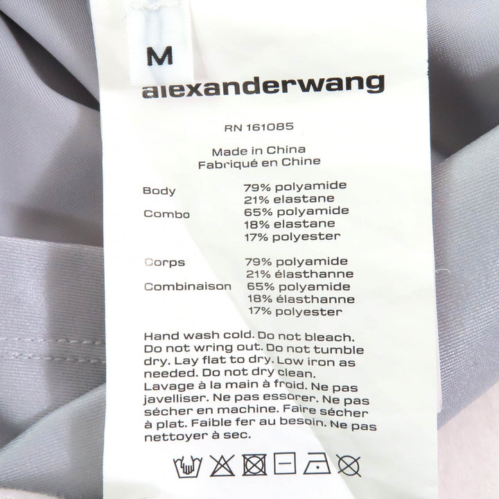 Excellent Alexander Wang tops Half Zip Top Short Sleeve Rash Guard Silver Fox M