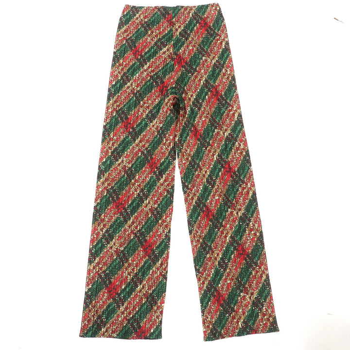 Excellent PLEATS PLEASE Pants All-over pattern Long Green Red Brown Women 1