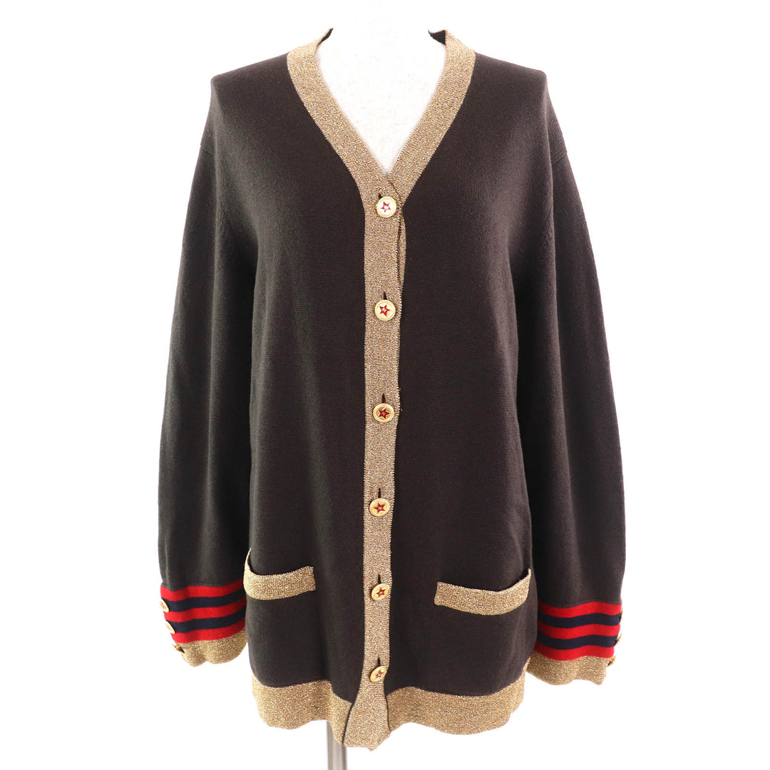 Great CHANEL cardigan COCO Mark Star Button Knit Cardigan cashmere 40 09A P36174