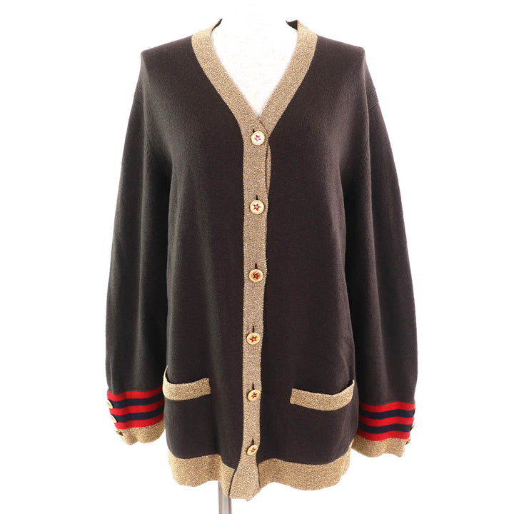 Great CHANEL cardigan COCO Mark Star Button Knit Cardigan cashmere 40 09A P36174