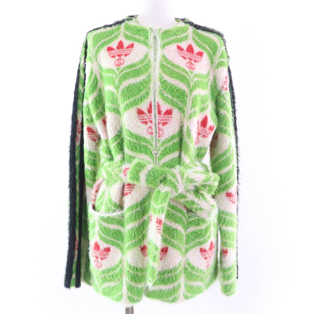 Pristine GUCCI×adidas cardigan trefoil belted coat Green system Nylon Women S 717694