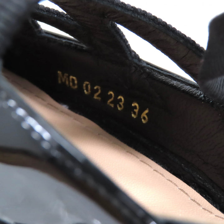 Pristine Christian Dior pumps D-ENVOL Square Toe Lace Up black Patent leather