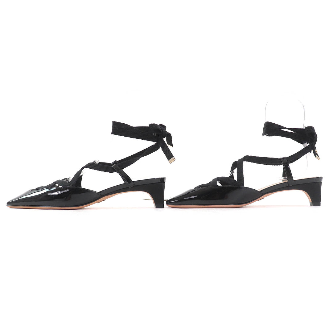Pristine Christian Dior pumps D-ENVOL Square Toe Lace Up black Patent leather
