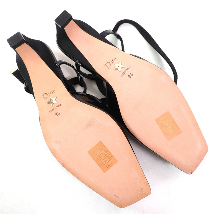 Pristine Christian Dior pumps D-ENVOL Square Toe Lace Up black Patent leather