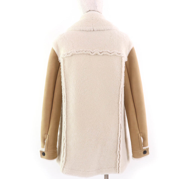 Christian Dior Mouton jacket Bee embroidered reversible shearling coat beige 40