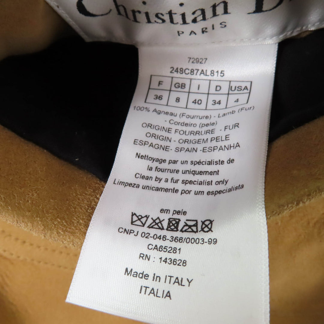 Excellent Christian Dior Mouton jacket beige lambskin Leather 40 248C87AL815