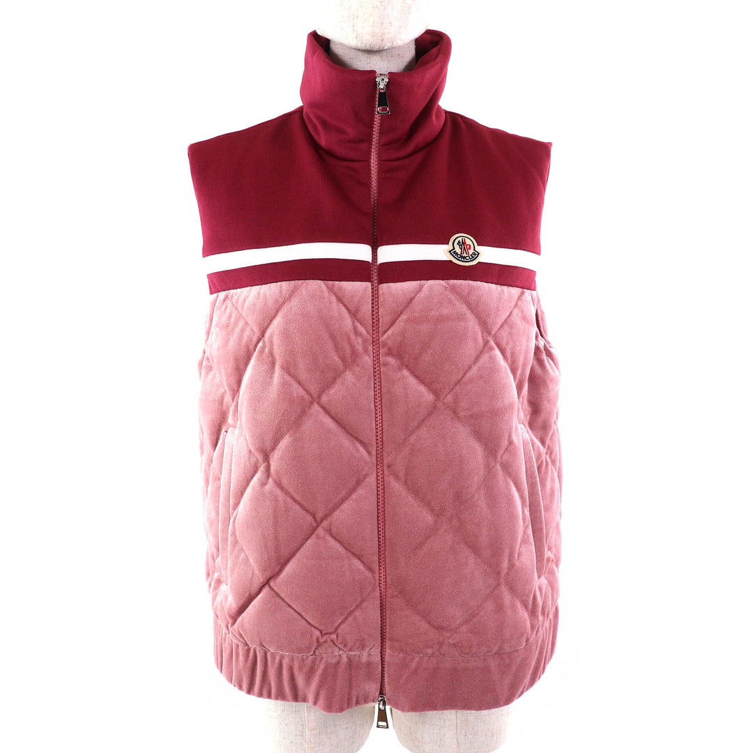 Pristine MONCLER Down vest VEST Logo patch, ZIP UP Women M H10938G00027