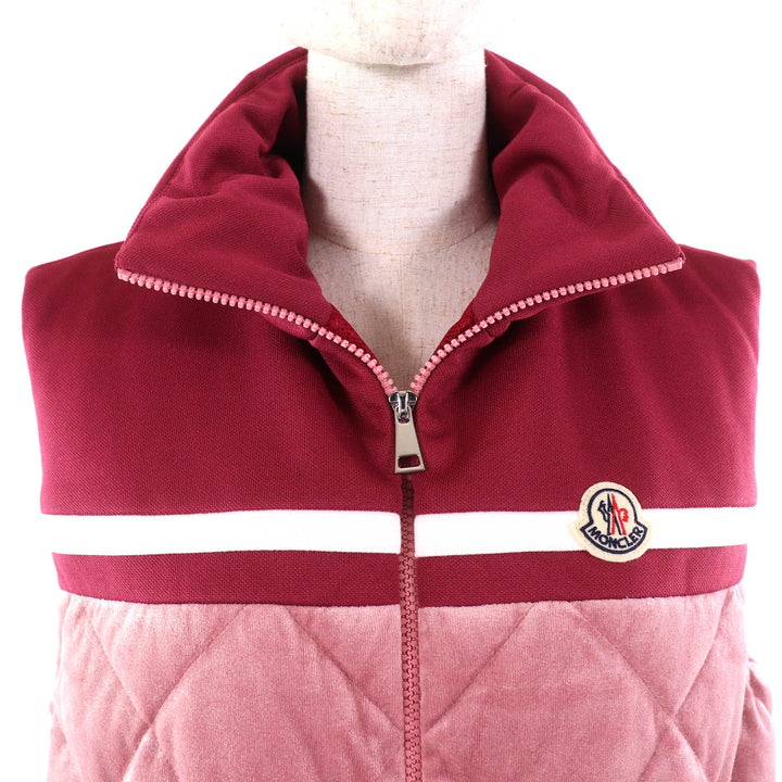 Pristine MONCLER Down vest VEST Logo patch, ZIP UP Women M H10938G00027