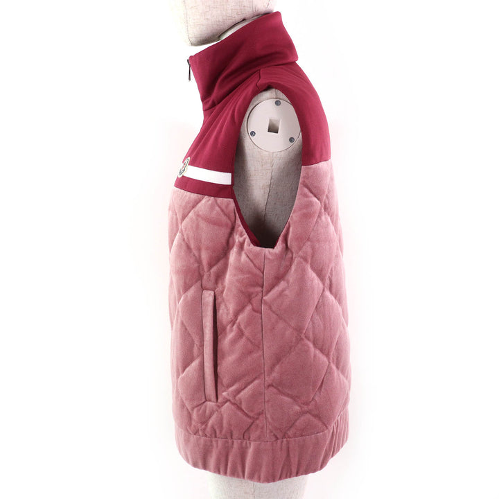 Pristine MONCLER Down vest VEST Logo patch, ZIP UP Women M H10938G00027