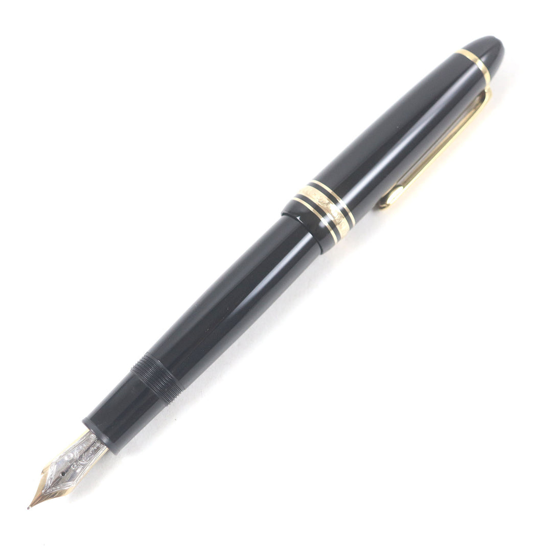 Excellent MONTBLANC fountain pen Meisterstck 146 Cap type Black gold mens