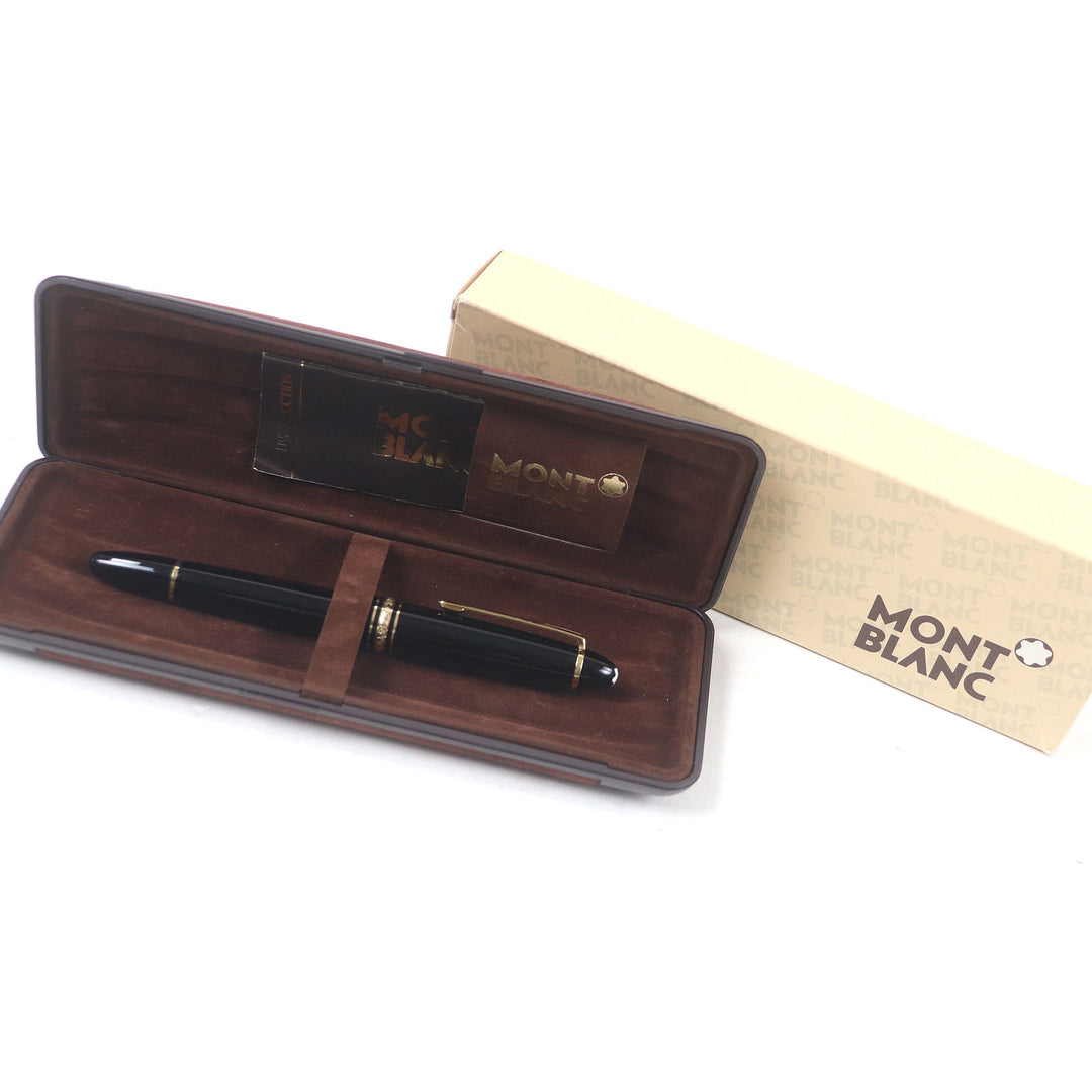 Excellent MONTBLANC fountain pen Meisterstck 146 Cap type Black gold mens