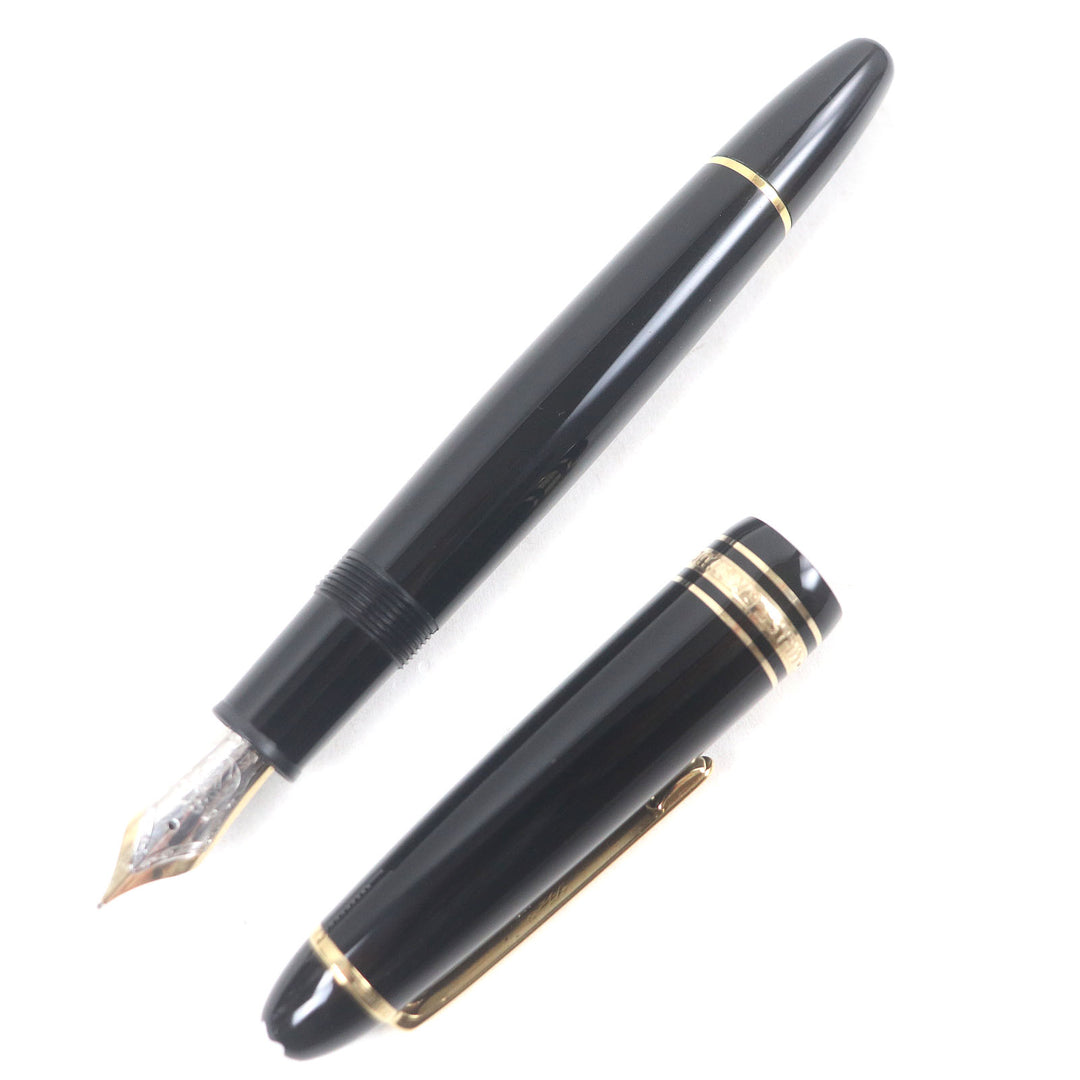 Excellent MONTBLANC fountain pen Meisterstck 146 Cap type Black gold mens