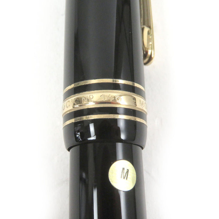 Excellent MONTBLANC fountain pen Meisterstck 146 Cap type Black gold mens