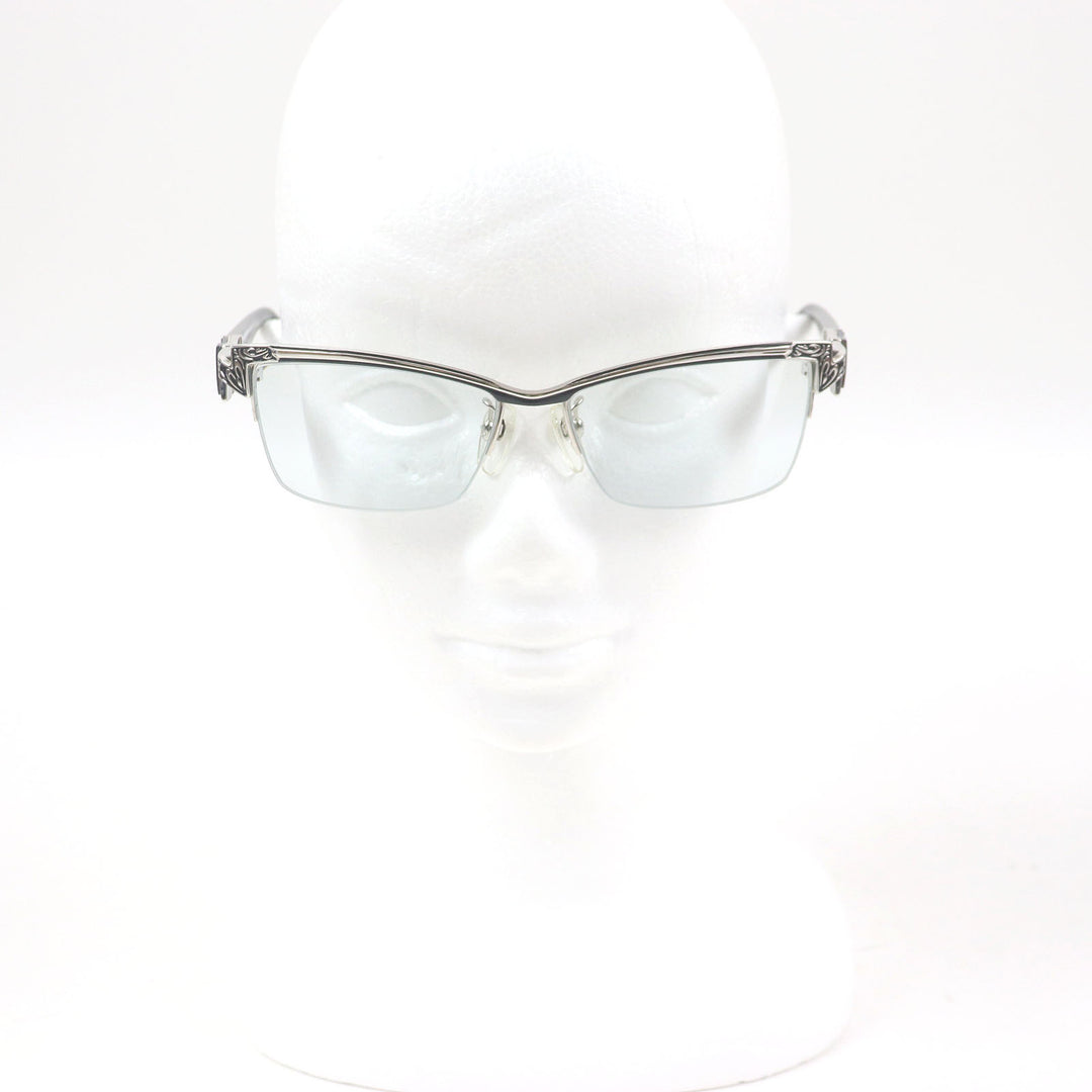 Great A’rossby Glasses Glitter half rim Silver black mens 209252208