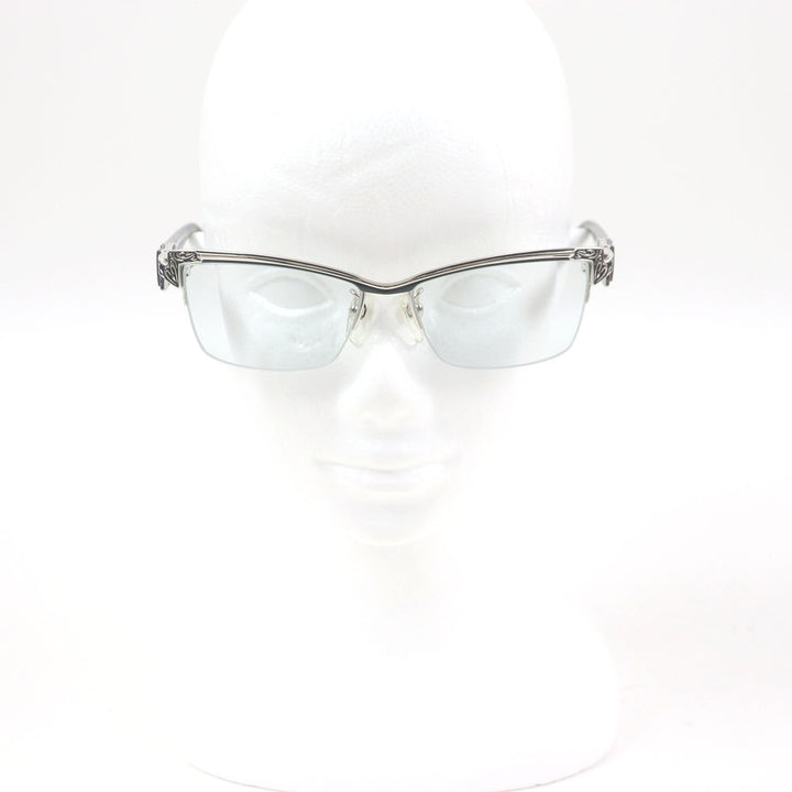 Great A’rossby Glasses Glitter half rim Silver black mens 209252208