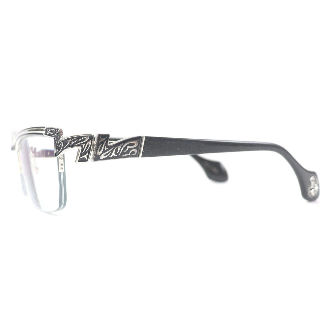 Great A’rossby Glasses Glitter half rim Silver black mens 209252208